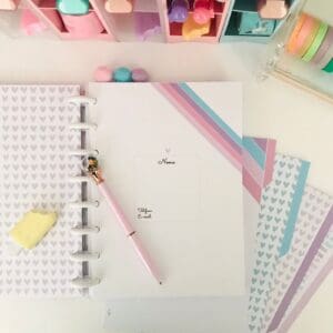 caderno de disco cores pastel