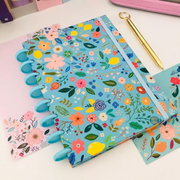 Caderno de Disco Buendía - Floral Turquesa - Image 5