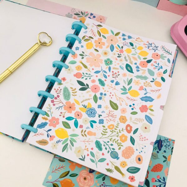 Caderno de Disco Buendía - Floral Turquesa - Image 3