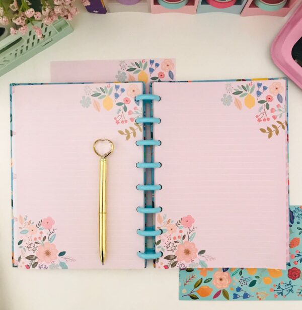 Caderno de Disco Buendía - Floral Turquesa - Image 4