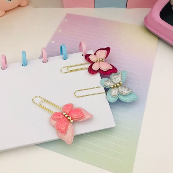 Kit 4 Éclips Borboletas com Strass e Glitter - Image 2