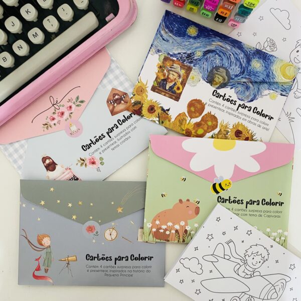 Kit com 4 Cartões para Colorir - Meu Devocional - Imagem 3