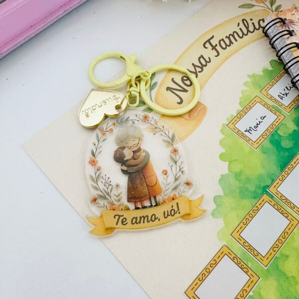 Chaveiro em Acrílico Te amo, Vó!