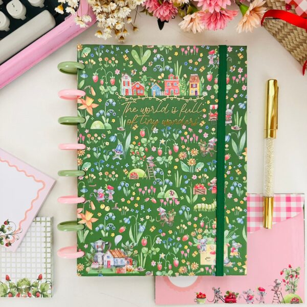 Caderno de Disco Buendía - Fazenda de Morangos Folhas Decoradas