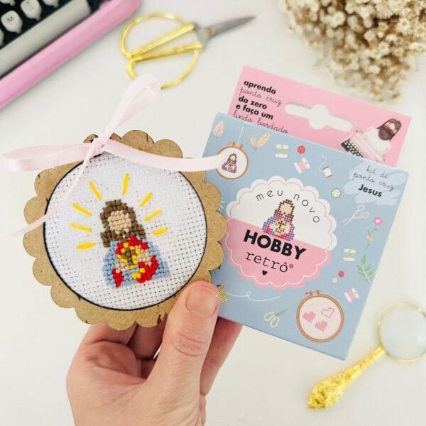Kit de Ponto Cruz Meu Novo Hobby Retrô - Jesus