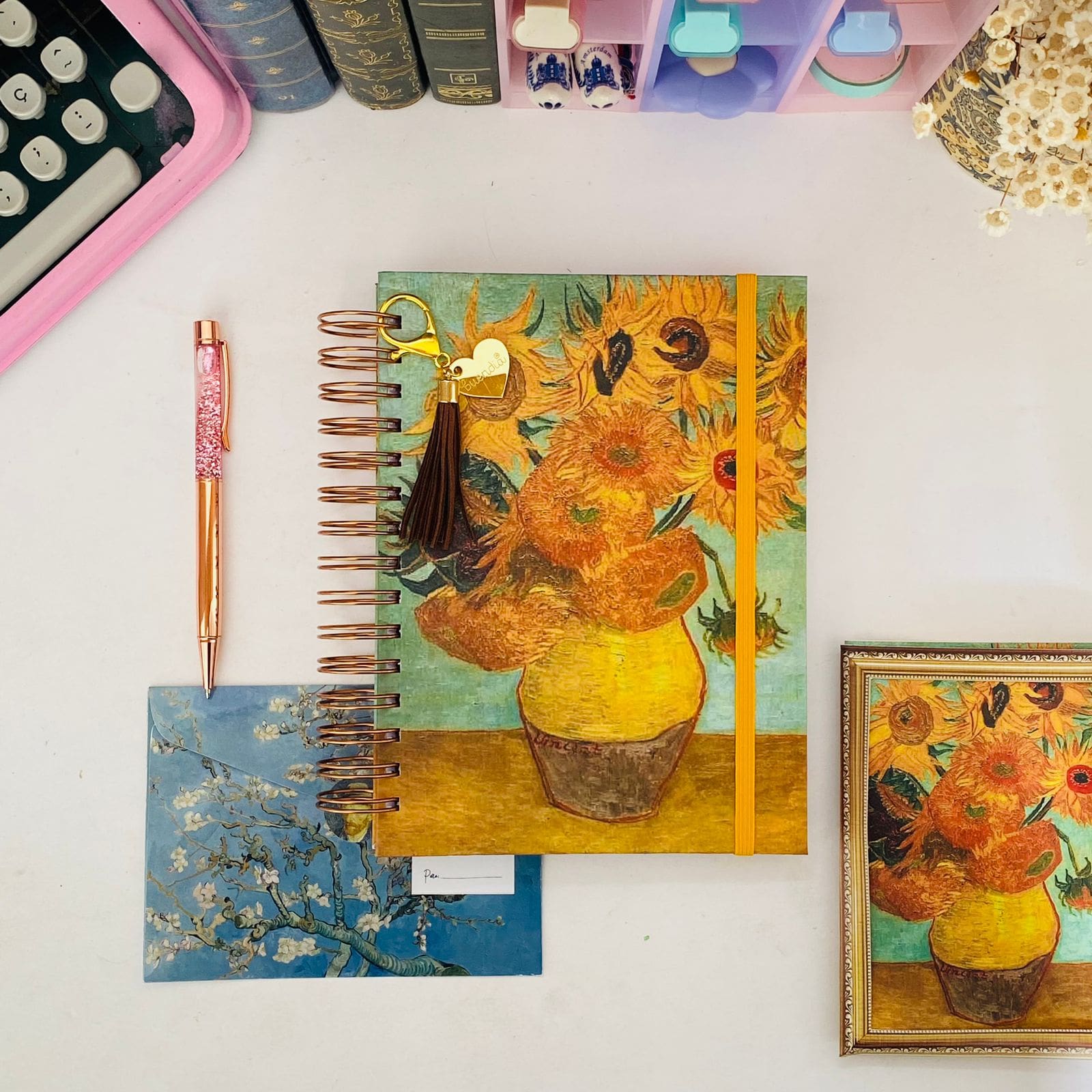 Agenda 2026 Girassóis Van Gogh Wire-o Reposicionável
