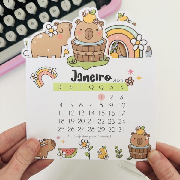 Calendário 2026 Capivaras