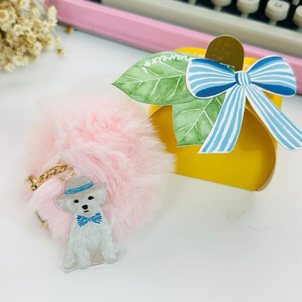 Caixa Limão Siciliano com Chaveiro Cachorrinho de Chapeu