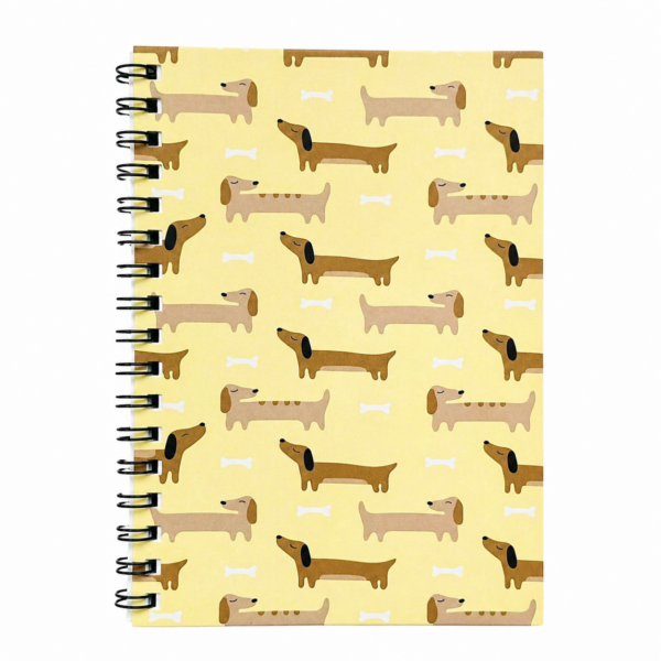Cadernico Tamanho A6 Cachorrinho Salsicha com 40 Folhas Pautadas