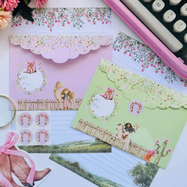 Kit Papéis de Carta com Envelopes La Palomita - Adorável Country