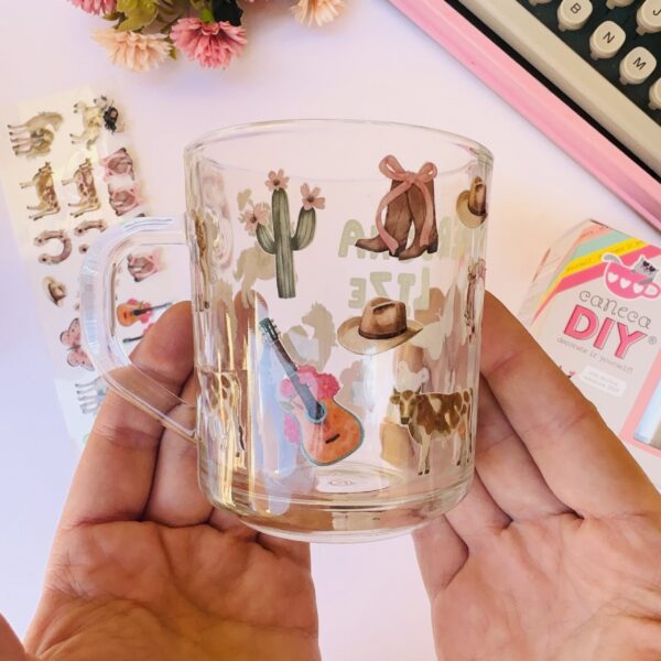 Caneca DIY com Adesivo DTF - Country