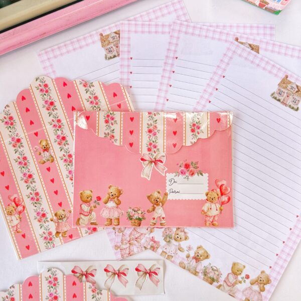 Kit Papéis de Carta com Envelopes La Palomita – Ursinhos em Aquarela