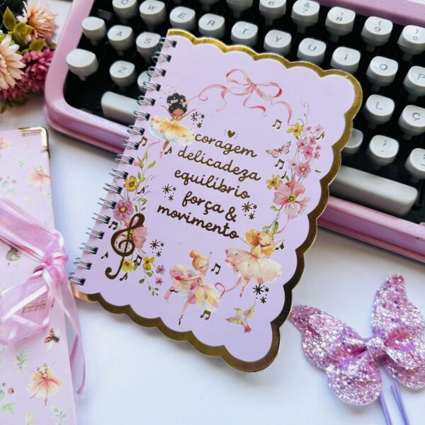Cadernico A6 40 Folhas Decoradas - Bailarinas