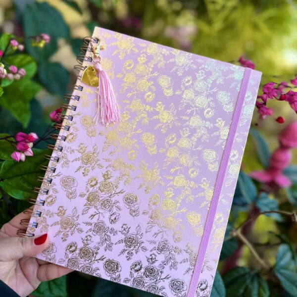 Caderno Wire-o Reposicionável 1 Matéria - Florologia Rosas Universitário 60f (27,5x20cm)