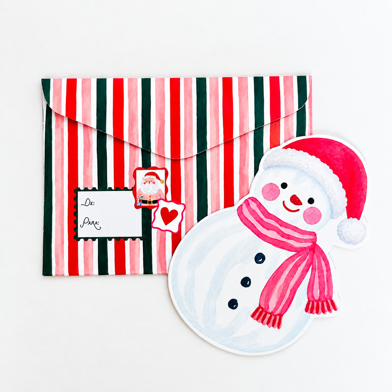 Cartão Markatto com Envelope - Boneco de Neve